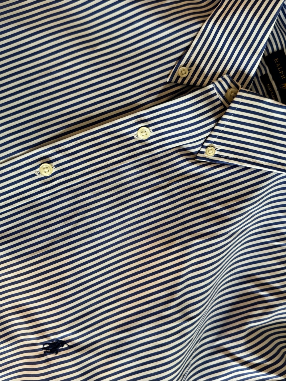 Ralph Lauren Blue and White Striped Dress Shirt